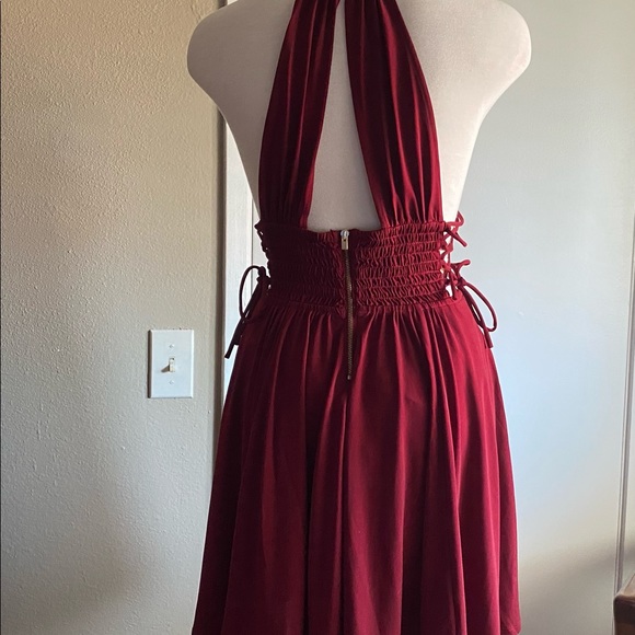 Express Maroon Babydoll Low Cut Dress Size XS - Picture 5 of 6